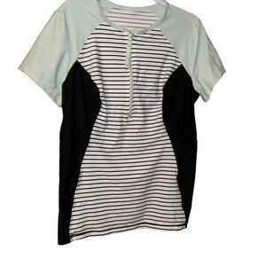 Lane Bryant cacique swim rash guard swim stripe top tankini shirt size 18/20 2x